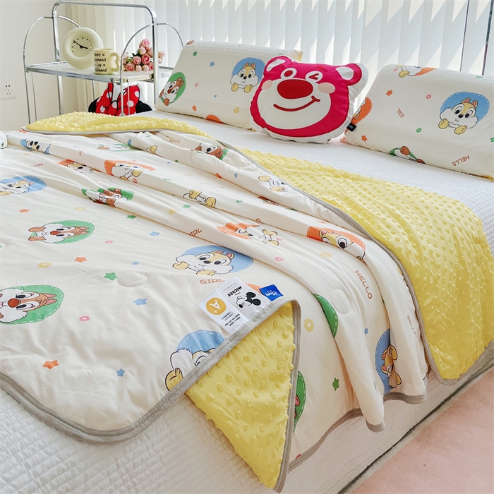 91家纺网 家纺一手货源 找家纺 2024新款A类针织棉凉豆豆夏被夏凉被空调被-迪士尼系列 奇奇蒂蒂