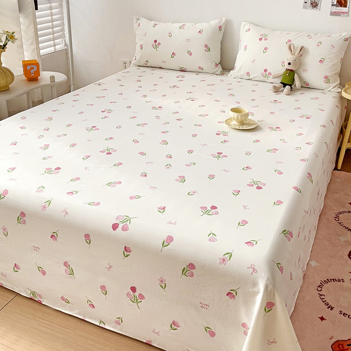 91家纺网 家纺一手货源 找家纺 纽缦家纺 2024水洗双层纱床单 甜酥少女