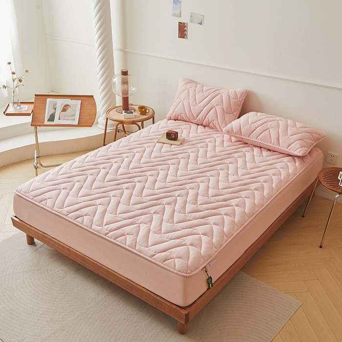 91家纺网 家纺一手货源 找家纺 3C 2024新款全棉双层纱大豆床笠 晚香玉