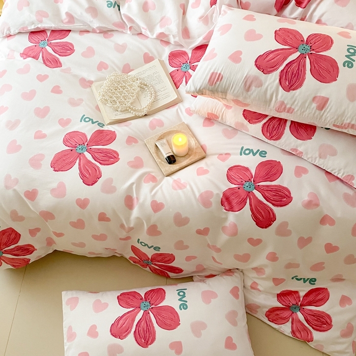 91家纺网 家纺一手货源 找家纺 川悦生活 2024爆款13372全棉卡通小清新四件套三件套 蒂安娜