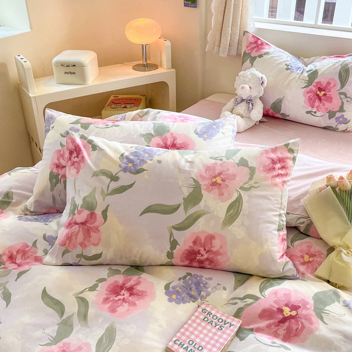 91家纺网 家纺一手货源 找家纺 川悦生活 2024爆款13372全棉卡通小清新四件套三件套 青春绚烂