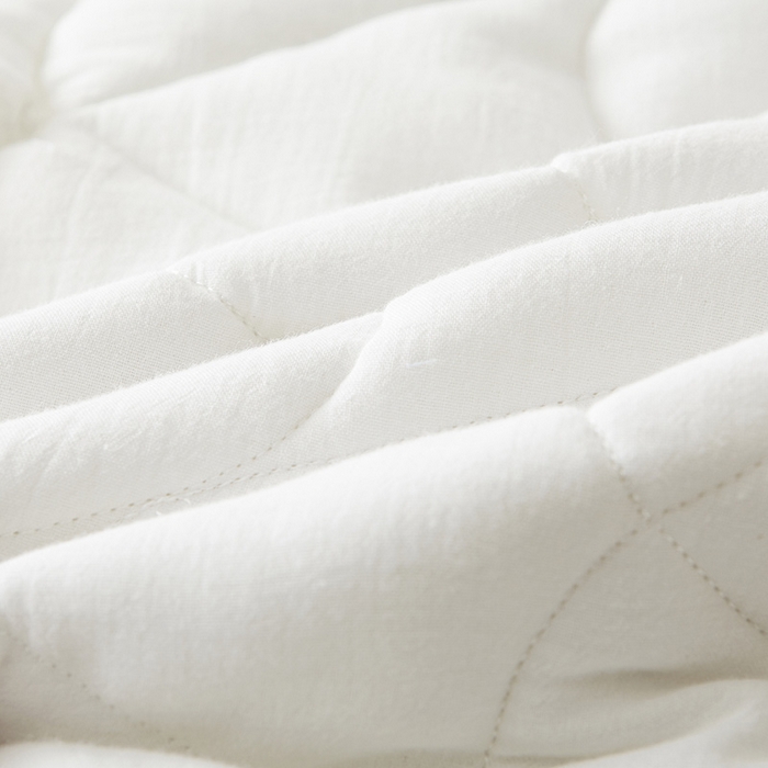 91家纺网 家纺一手货源 找家纺 3C 2024新款全棉双层纱大豆床笠 月白