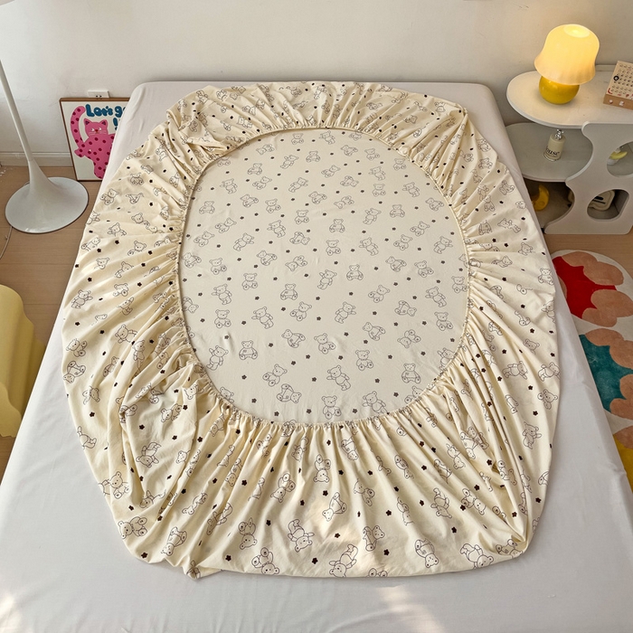 91家纺网 家纺一手货源 找家纺 纽缦家纺 2024水洗双层纱单床笠 小熊院长