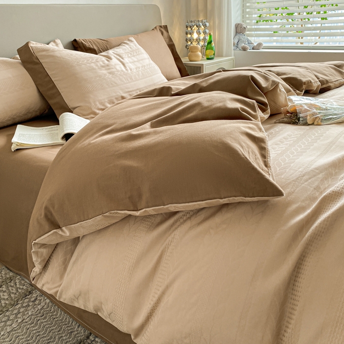 91家纺网 家纺一手货源 找家纺 （总）启程家纺 2024新款A类全棉华夫格提花四件套-宽边系列