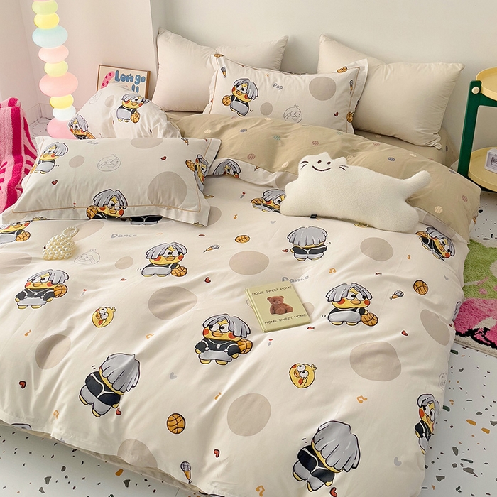 91家纺网 家纺一手货源 找家纺 云锦家居 2024新款13070纯棉印花吊边款一字绣四件套 洛卡迪