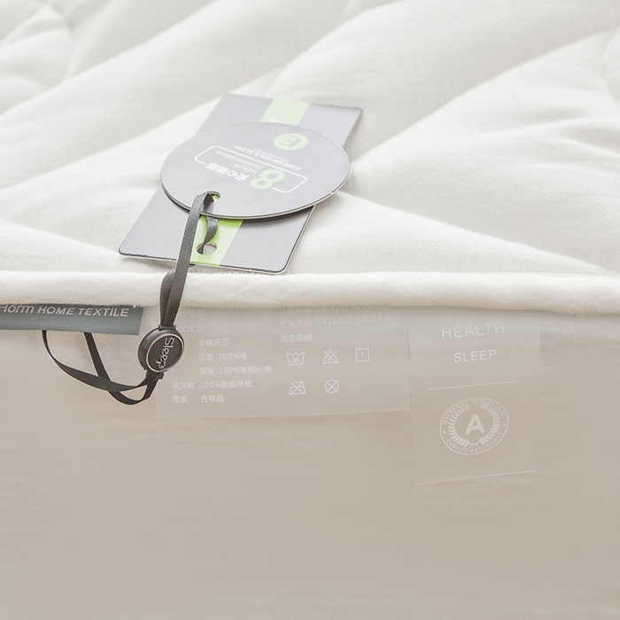 91家纺网 家纺一手货源 找家纺 3C 2024新款全棉双层纱大豆床笠 月白