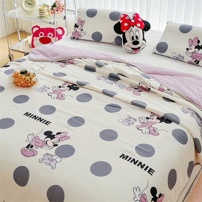 91家纺网 家纺一手货源 找家纺 2024新款A类针织棉凉豆豆夏被夏凉被空调被-迪士尼系列 米妮