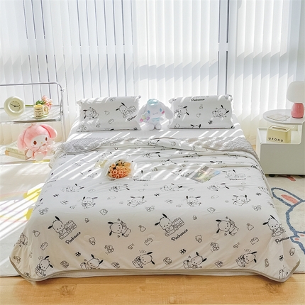 米米儿家纺 2024新款A类针织棉凉豆豆夏被夏凉被空调被-三丽鸥系列 黑白-帕恰狗