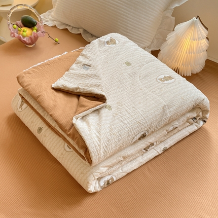 91家纺网 家纺一手货源 找家纺 慕澄家纺 2024新款时尚印花泡泡棉花边夏被夏凉被空调被 夏被-萝莉