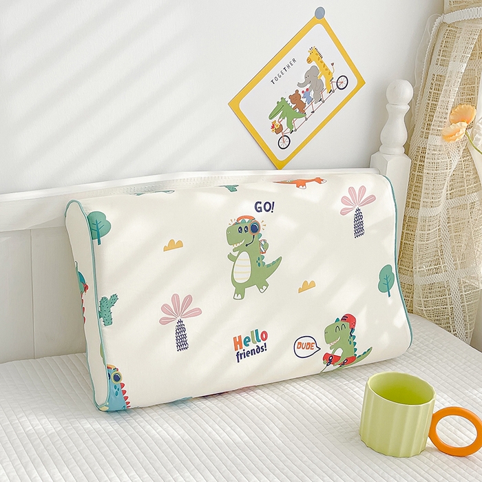 91家纺网 家纺一手货源 找家纺 良佐生活2024新款60s儿童乳胶枕套 恐龙乐队