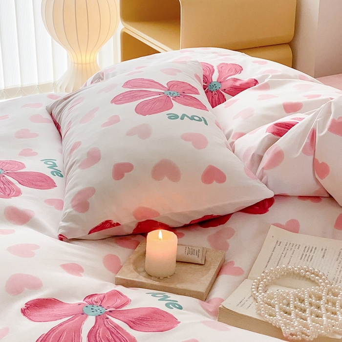 91家纺网 家纺一手货源 找家纺 川悦生活 2024爆款13372全棉卡通小清新四件套三件套 蒂安娜