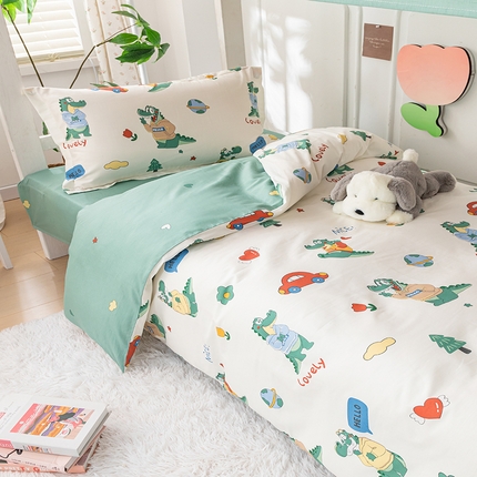 纯棉印花13070学生三件套寝室全棉宿舍床套件上下铺床品 童年印记