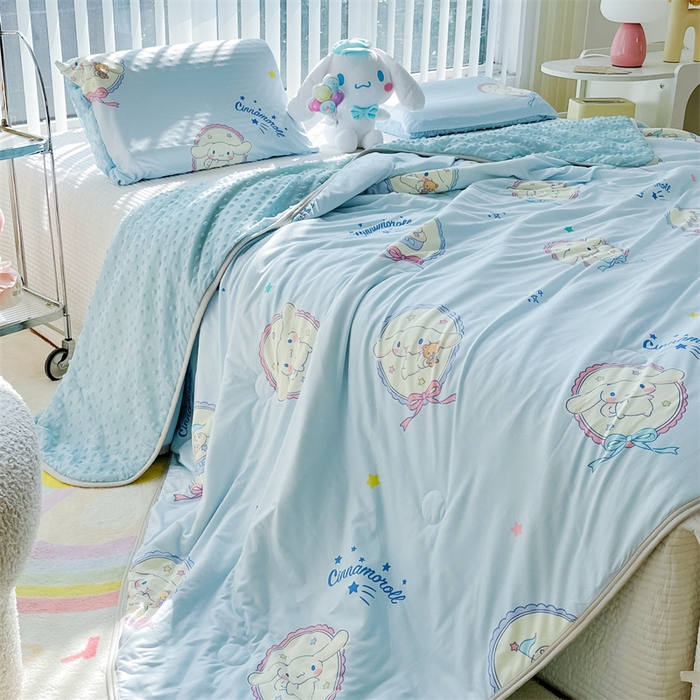 91家纺网 家纺一手货源 找家纺 米米儿家纺 2024新款A类针织棉凉豆豆夏被夏凉被空调被-三丽鸥系列 镜子-玉桂狗