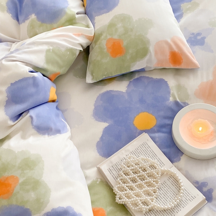 91家纺网 家纺一手货源 找家纺 川悦生活 2024爆款13372全棉卡通小清新四件套三件套 茜娜