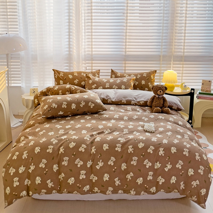 91家纺网 家纺一手货源 找家纺 纽缦家纺 2024水洗双层纱被套 捉迷藏