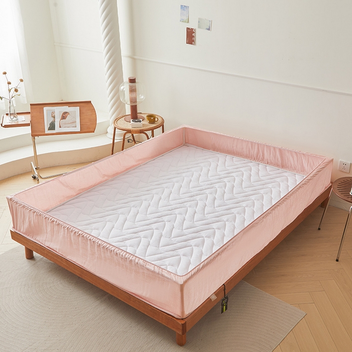 91家纺网 家纺一手货源 找家纺 3C 2024新款全棉双层纱大豆床笠 晚香玉