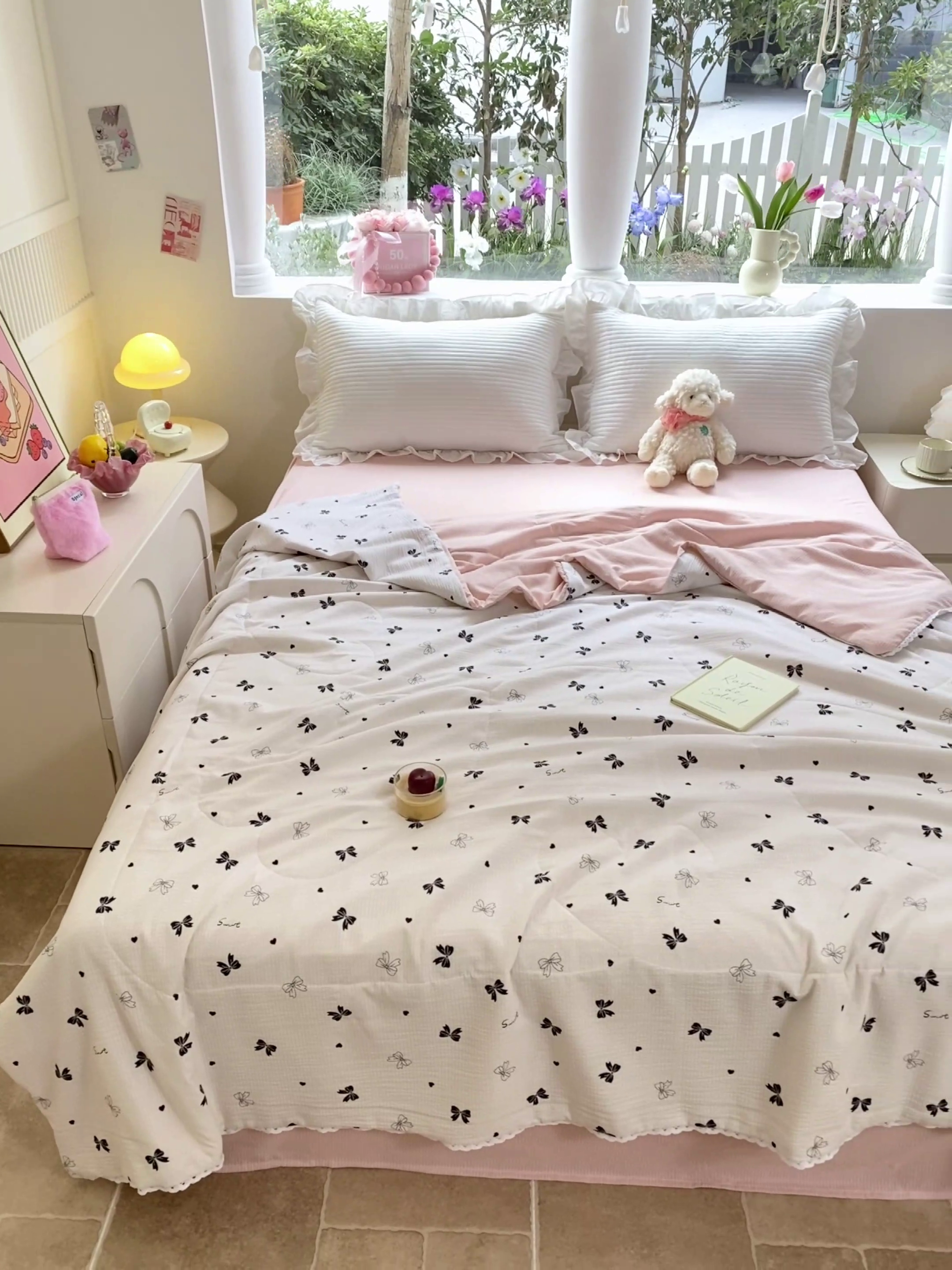91家纺网 家纺一手货源 找家纺 慕澄家纺 2024新款时尚印花泡泡棉花边夏被夏凉被空调被 夏被-蝴蝶结