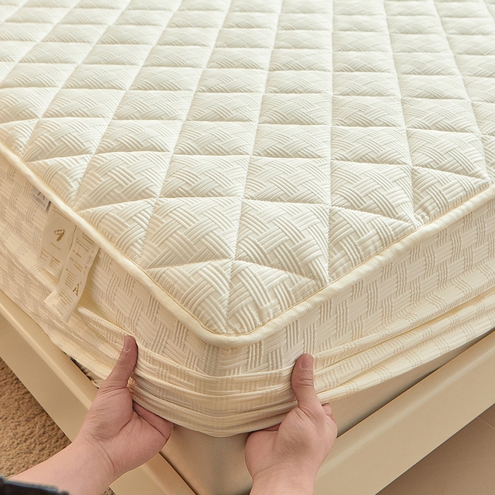 91家纺网 家纺一手货源 找家纺 （总）多谷家纺 2024新款针织提花大豆夹棉床笠