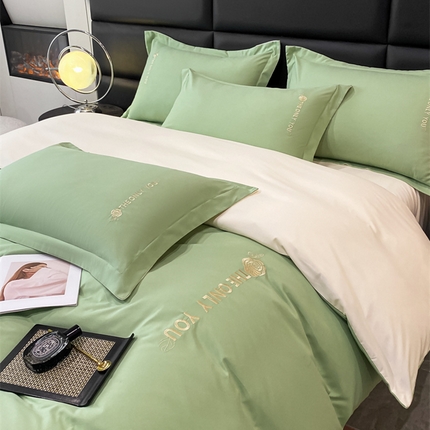 N先生2024新款水洗磨毛四件套-露娜系列 绿