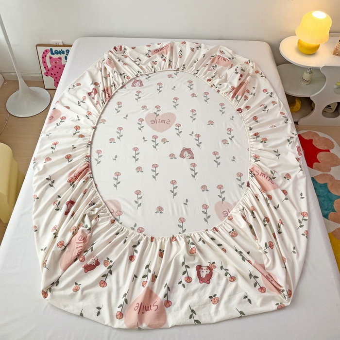 91家纺网 家纺一手货源 找家纺 纽缦家纺 2024水洗双层纱单床笠 日记小姐