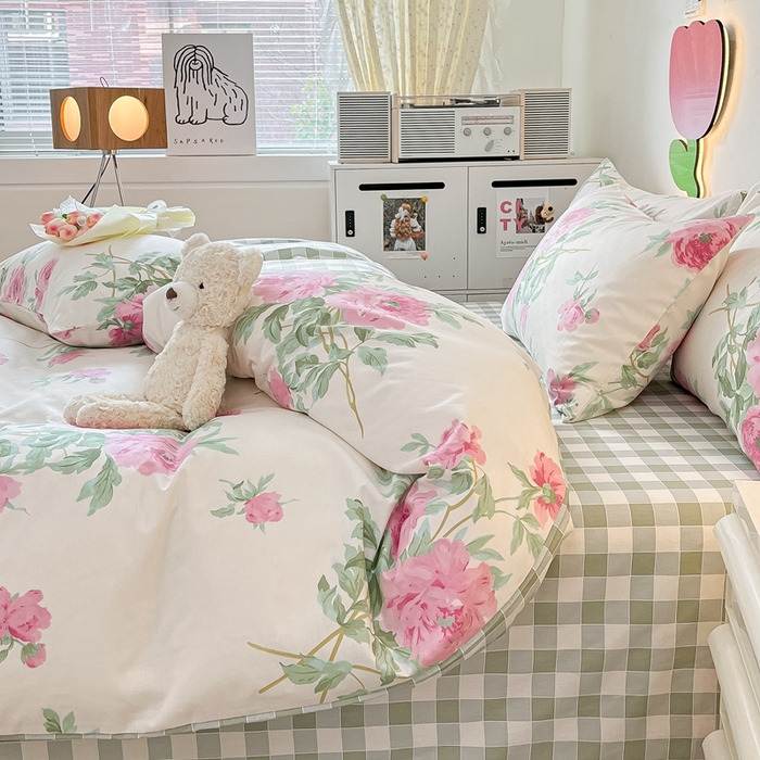 91家纺网 家纺一手货源 找家纺 川悦生活 2024爆款13372全棉卡通小清新四件套三件套 阿加莎