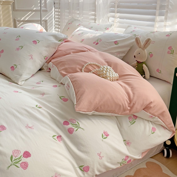 91家纺网 家纺一手货源 找家纺 纽缦家纺 2024水洗双层纱被套 天酥少女