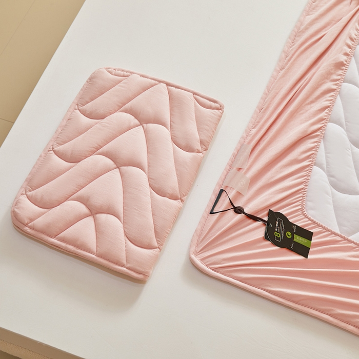 91家纺网 家纺一手货源 找家纺 3C 2024新款全棉双层纱大豆床笠 晚香玉