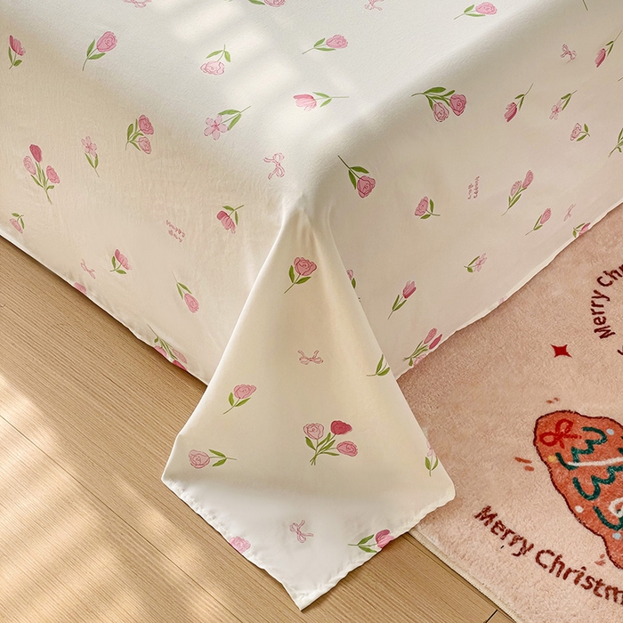 91家纺网 家纺一手货源 找家纺 纽缦家纺 2024水洗双层纱床单 甜酥少女