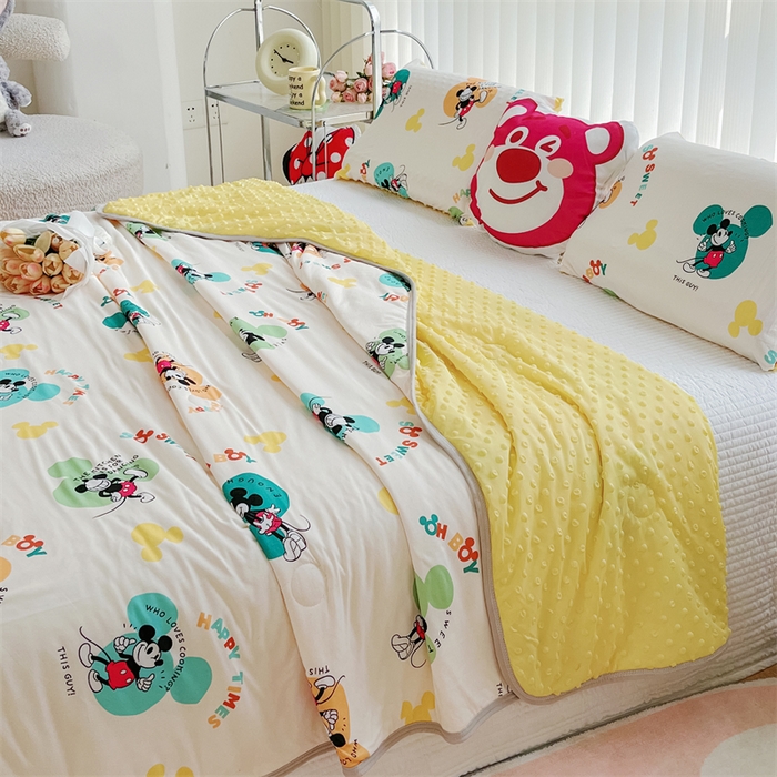 91家纺网 家纺一手货源 找家纺 2024新款A类针织棉凉豆豆夏被夏凉被空调被-迪士尼系列 米奇