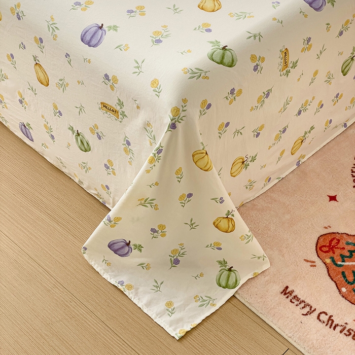 91家纺网 家纺一手货源 找家纺 纽缦家纺 2024水洗双层纱床单 小南瓜