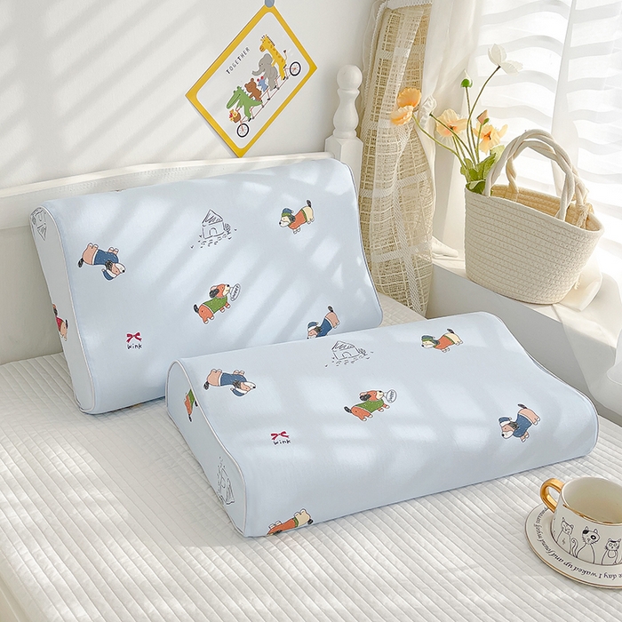 91家纺网 家纺一手货源 找家纺 良佐生活2024新款60s儿童乳胶枕套 富贵狗