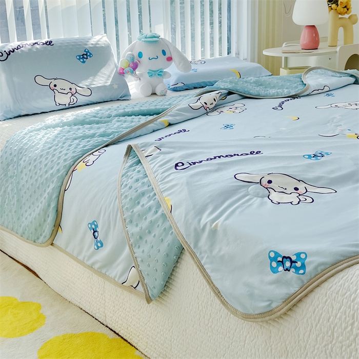 91家纺网 家纺一手货源 找家纺 米米儿家纺 2024新款A类针织棉凉豆豆夏被夏凉被空调被-三丽鸥系列 月亮-玉桂狗