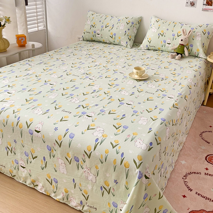 91家纺网 家纺一手货源 找家纺 纽缦家纺 2024水洗双层纱床单 夹心果冻