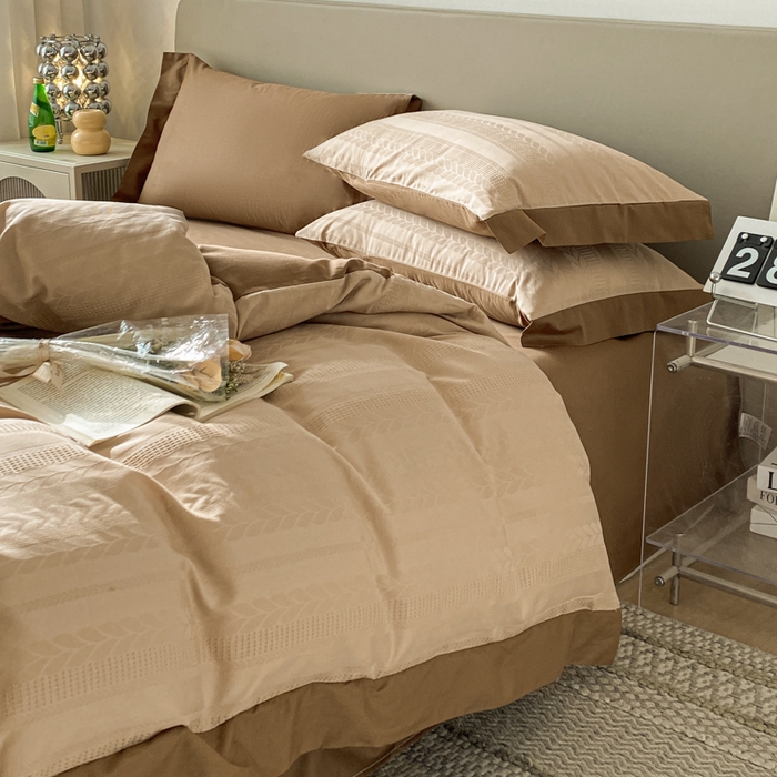 91家纺网 家纺一手货源 找家纺 （总）启程家纺 2024新款A类全棉华夫格提花四件套-宽边系列