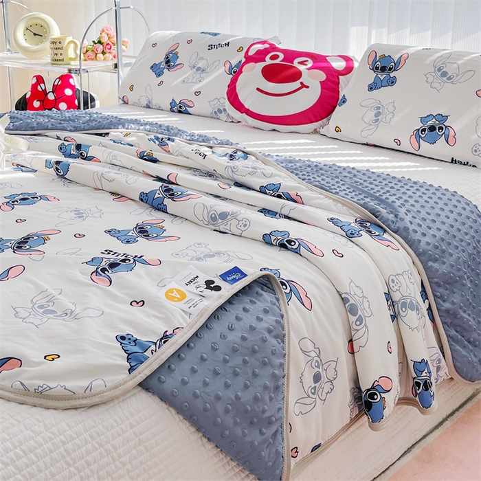 91家纺网 家纺一手货源 找家纺 2024新款A类针织棉凉豆豆夏被夏凉被空调被-迪士尼系列 史迪仔