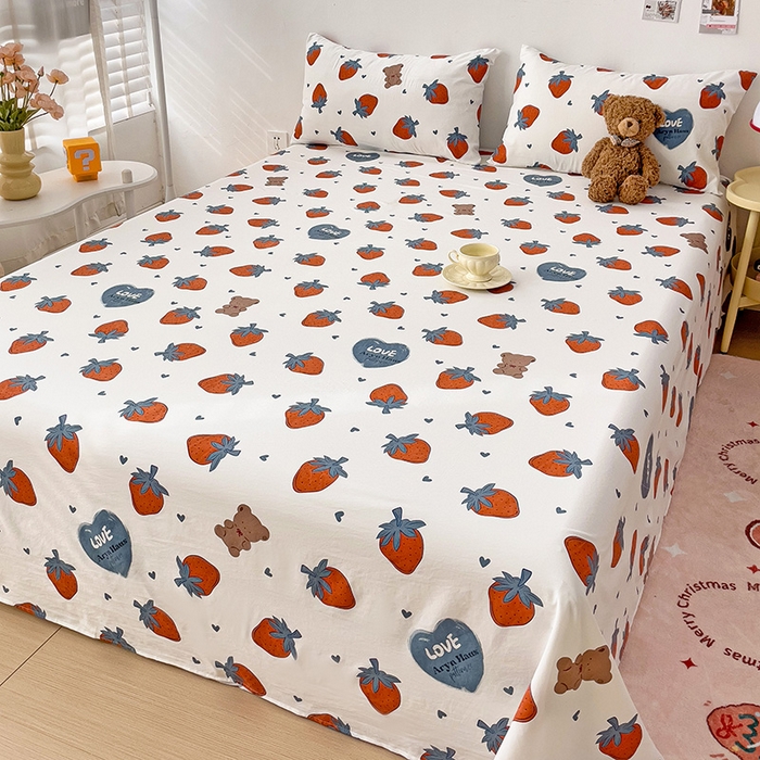 91家纺网 家纺一手货源 找家纺 纽缦家纺 2024水洗双层纱床单 莓天开心