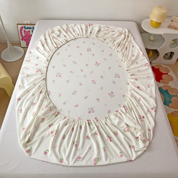 91家纺网 家纺一手货源 找家纺 纽缦家纺 2024水洗双层纱单床笠 天酥少女