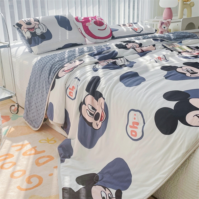 91家纺网 家纺一手货源 找家纺 2024新款A类针织棉凉豆豆夏被夏凉被空调被-迪士尼系列 经典米奇