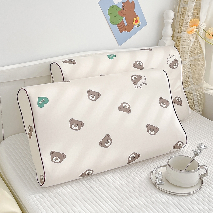 91家纺网 家纺一手货源 找家纺 良佐生活2024新款60s儿童乳胶枕套 小熊宝贝