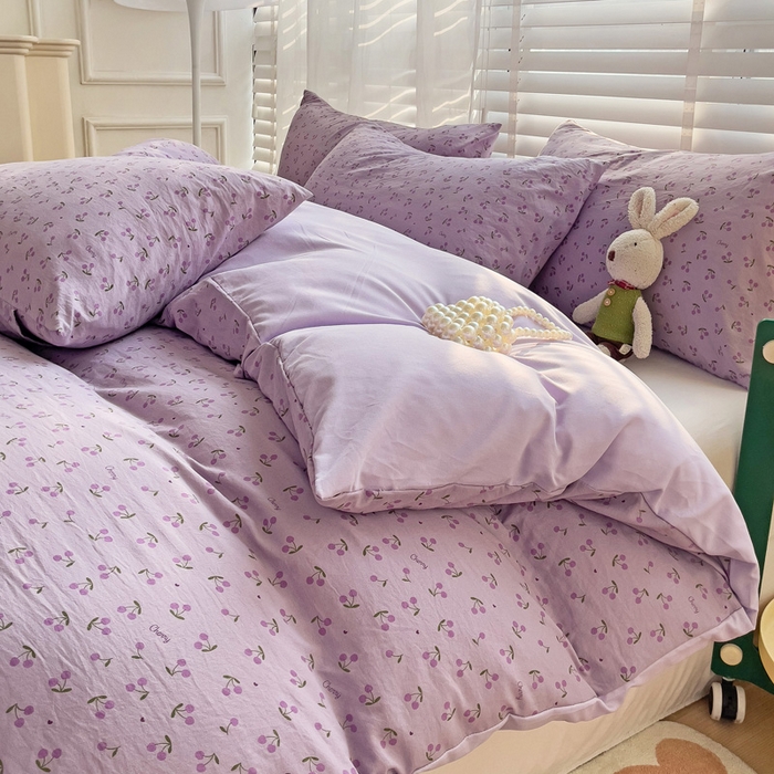 91家纺网 家纺一手货源 找家纺 纽缦家纺 2024水洗双层纱被套 遇见紫