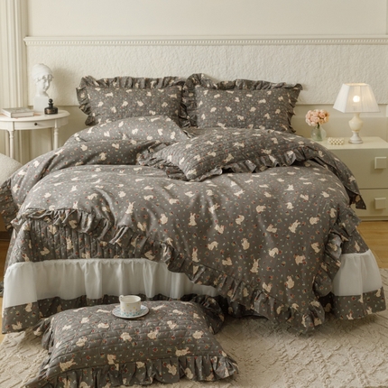 91家纺网 家纺一手货源 找家纺 （总）菊上家纺 2024新款欧根纱床盖四件套