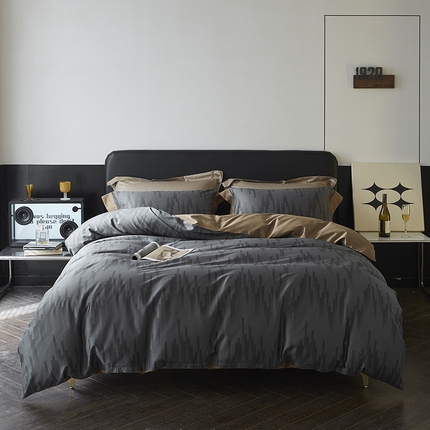 91家纺网 家纺一手货源 找家纺 （总）梦享生活家居 2024新款100支长绒棉贡缎轻奢风四件套-洛克 