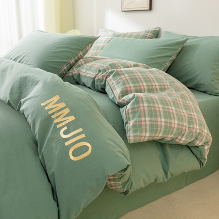 91家纺网 家纺一手货源 找家纺 寐眠 2024新款全棉水洗棉刺绣四件套 绿野仙踪