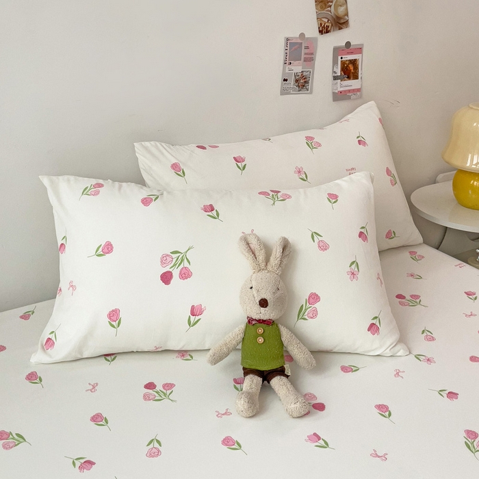 91家纺网 家纺一手货源 找家纺 纽缦家纺 2024水洗双层纱单床笠 天酥少女