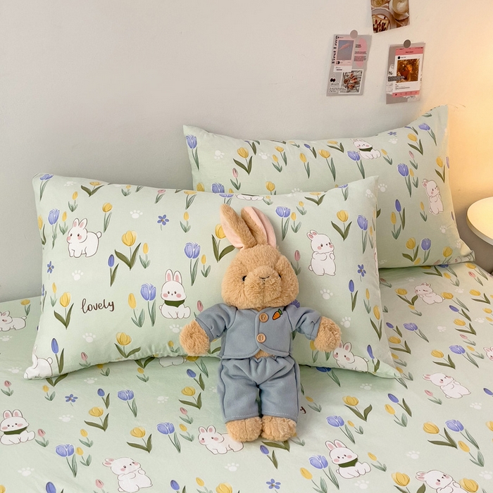 91家纺网 家纺一手货源 找家纺 纽缦家纺 2024水洗双层纱单床笠 夹心果冻