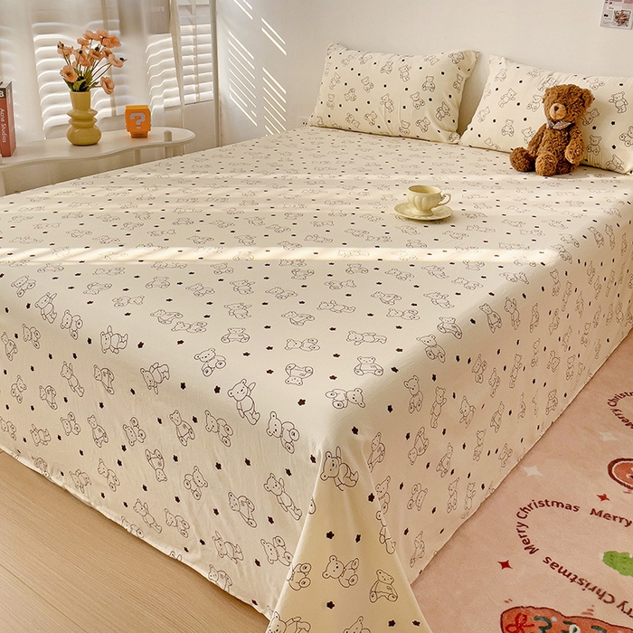 91家纺网 家纺一手货源 找家纺 纽缦家纺 2024水洗双层纱床单 小熊院长