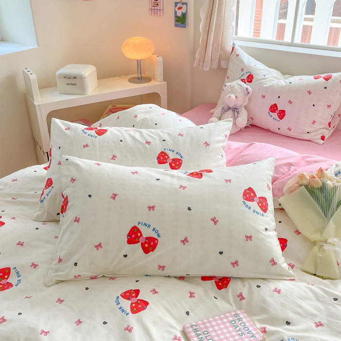 91家纺网 家纺一手货源 找家纺 川悦生活 2024爆款13372全棉卡通小清新四件套三件套 快乐少女