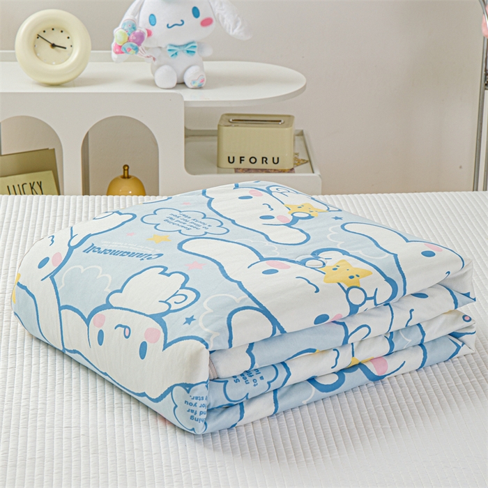 91家纺网 家纺一手货源 找家纺 米米儿家纺 2024新款A类针织棉凉豆豆夏被夏凉被空调被-三丽鸥系列 星星-玉桂狗