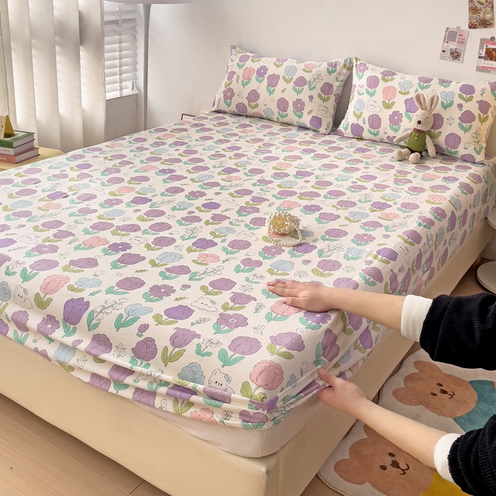 91家纺网 家纺一手货源 找家纺 （总）纽缦家纺 2024水洗双层纱单床笠