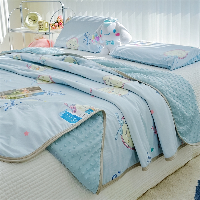 91家纺网 家纺一手货源 找家纺 米米儿家纺 2024新款A类针织棉凉豆豆夏被夏凉被空调被-三丽鸥系列 镜子-玉桂狗